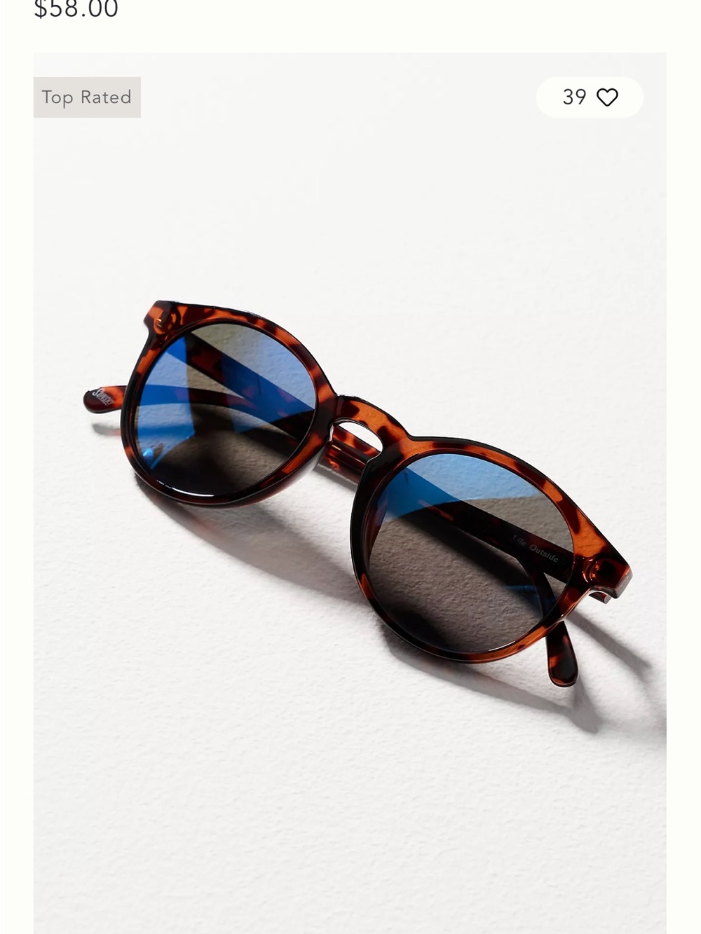 Anthropologie Spitfire England Tortoiseshell Sunglasses